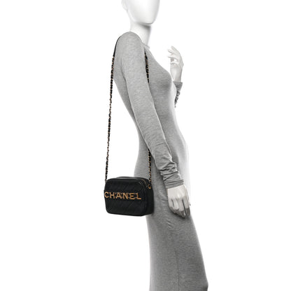 Chanel Calfskin Quilted Enchained Camera Case Bag Black 2 of 10