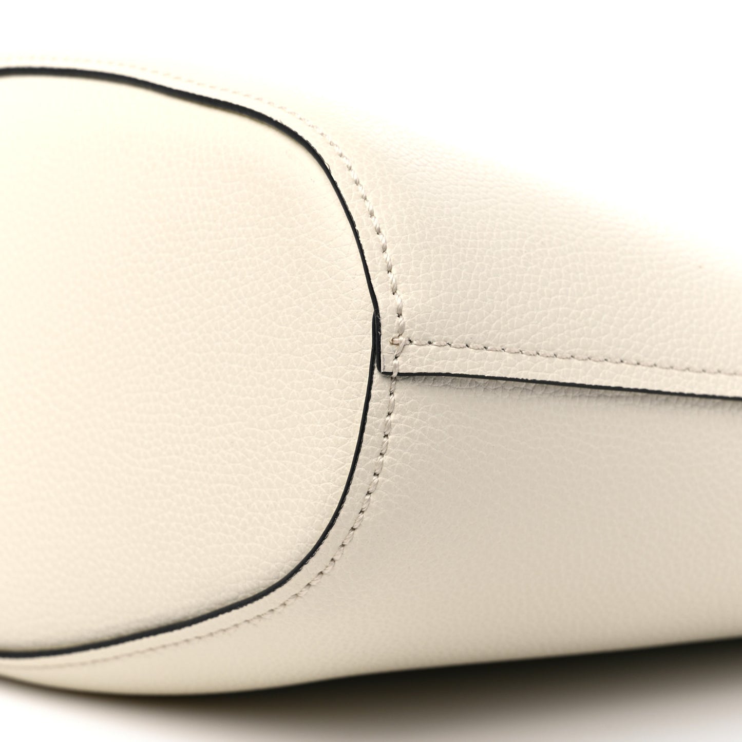 Calfskin Small Aby Lock and Key Tote Bag Natural White