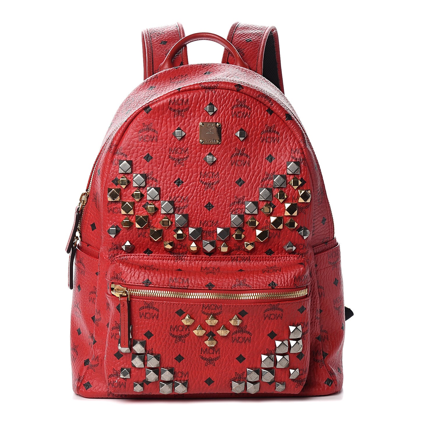 Visetos Studded Medium Stark M Backpack Red