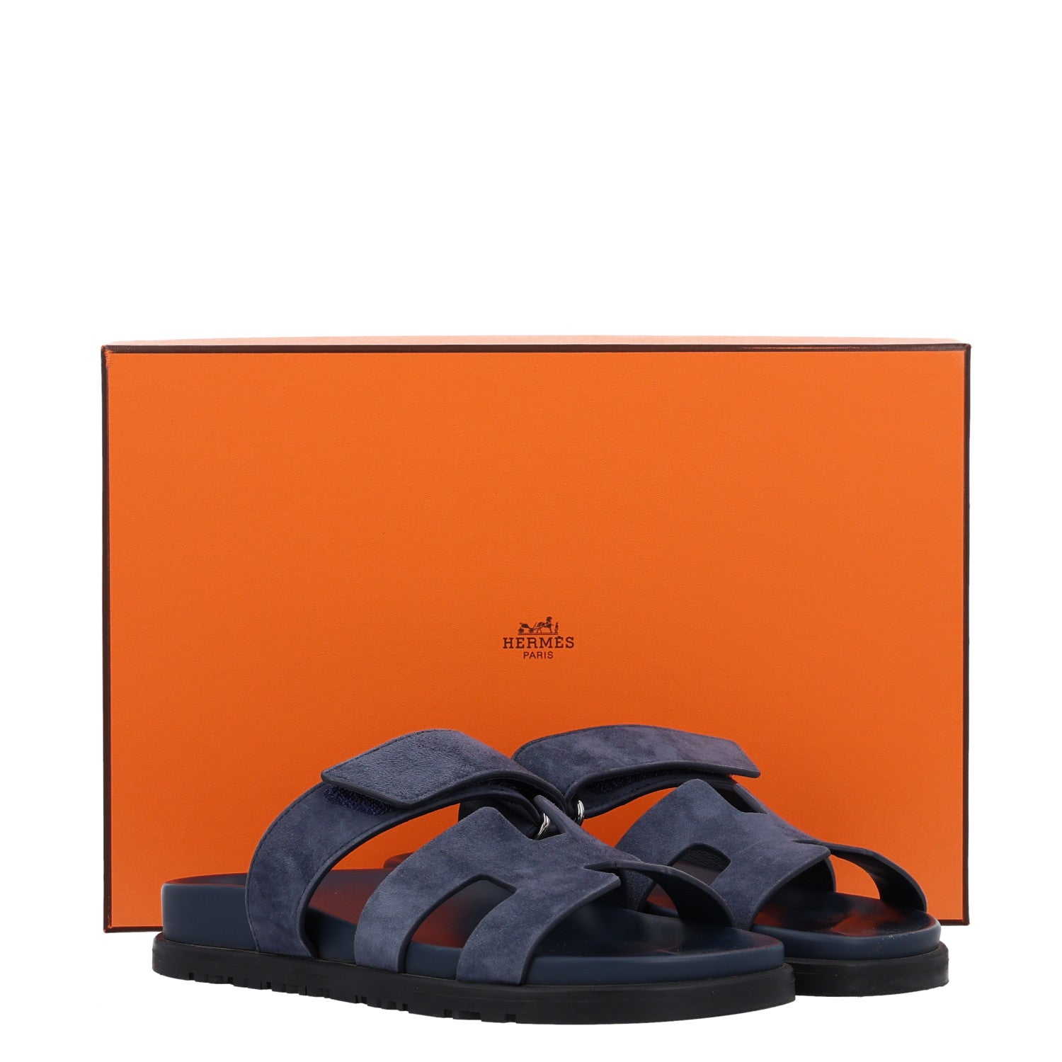 Hermes Suede Goatskin Womens Chypre Sandals 35.5 Bleu Celeste 11 of 11
