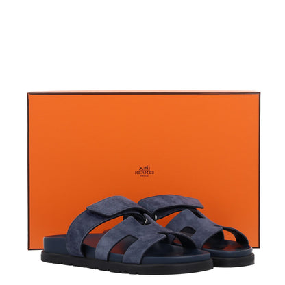 Hermes Suede Goatskin Womens Chypre Sandals 35.5 Bleu Celeste 11 of 11