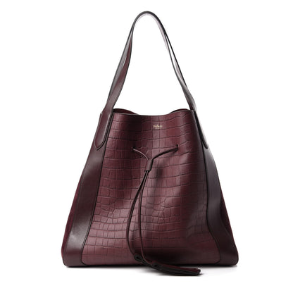 Mulberry Crocodile Embossed Matte Calfskin Millie Tote Burgundy 1 of 9