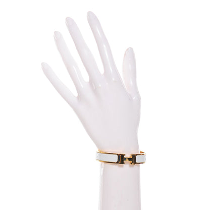 Hermes Enamel Narrow Clic Clac H Bracelet PM White 2 of 4