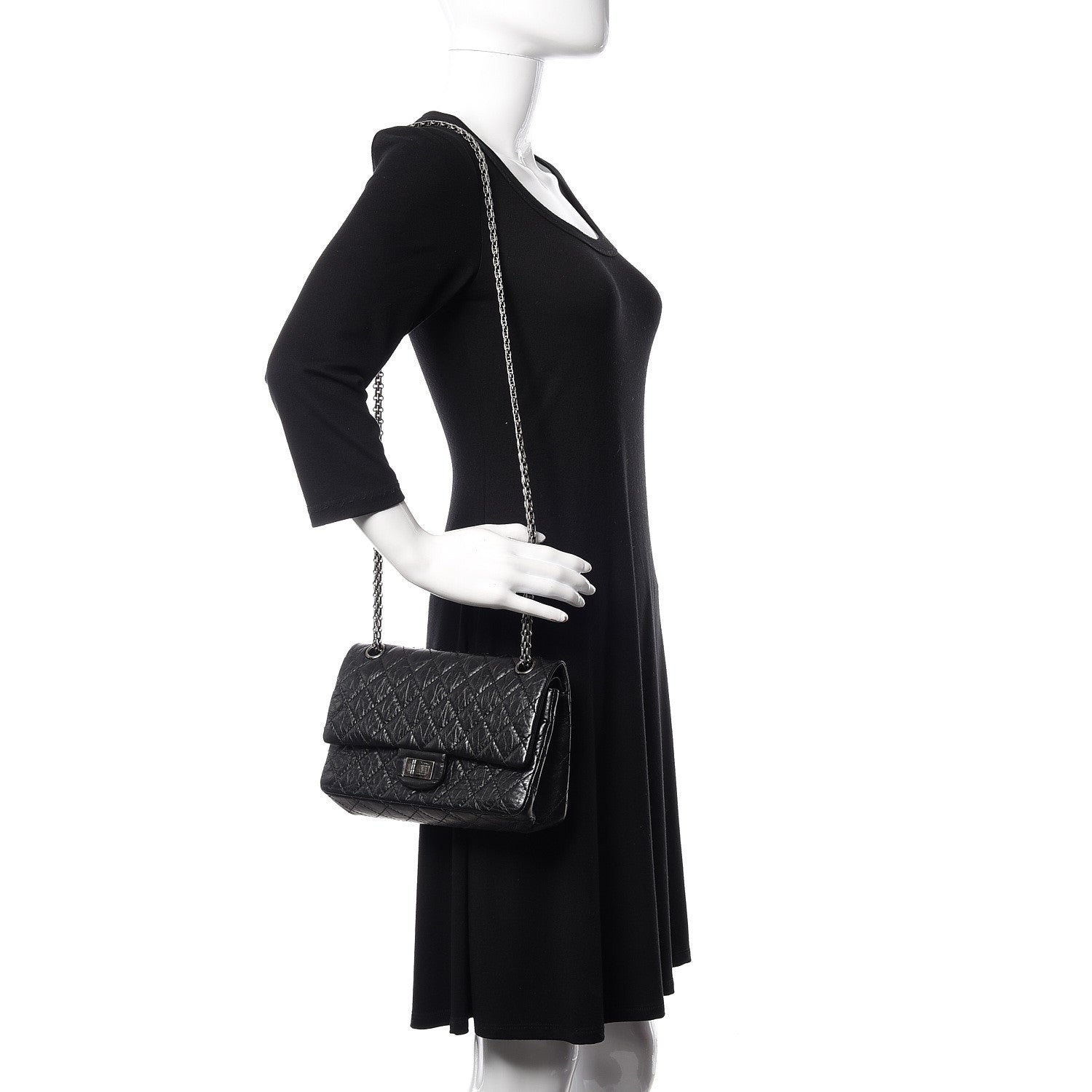 Chanel Aged Calfskin Quilted 2.55 Reissue 225 Flap Black 2 of 16