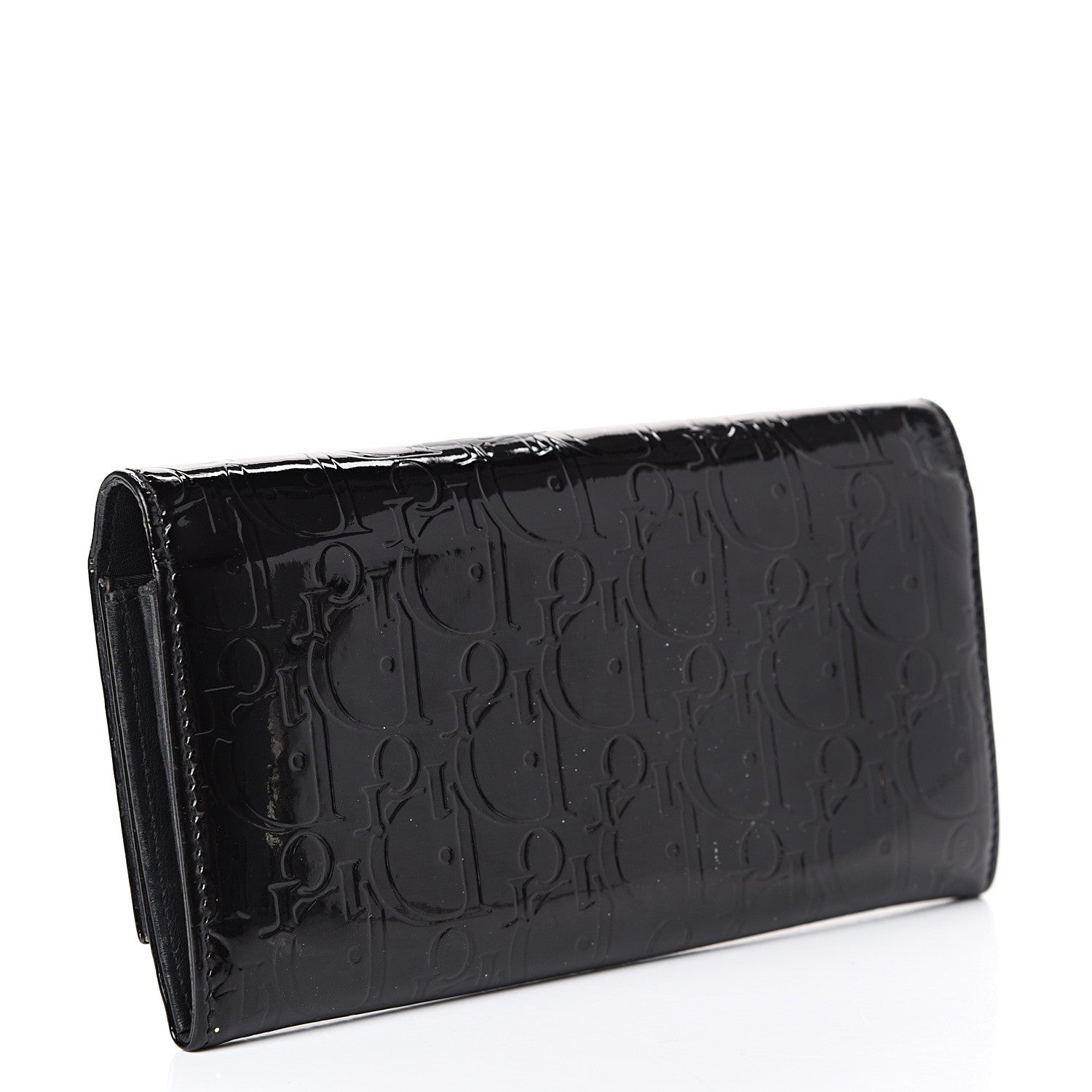 Christian Dior Patent Cannage Rendezvous Wallet Black 2 of 14