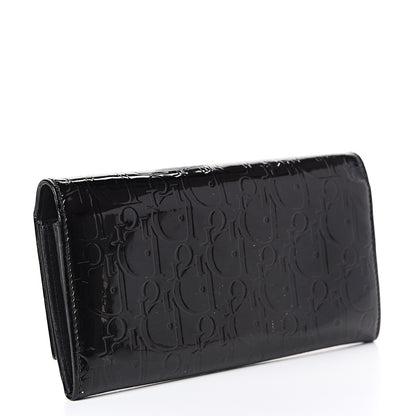 Christian Dior Patent Cannage Rendezvous Wallet Black 2 of 14