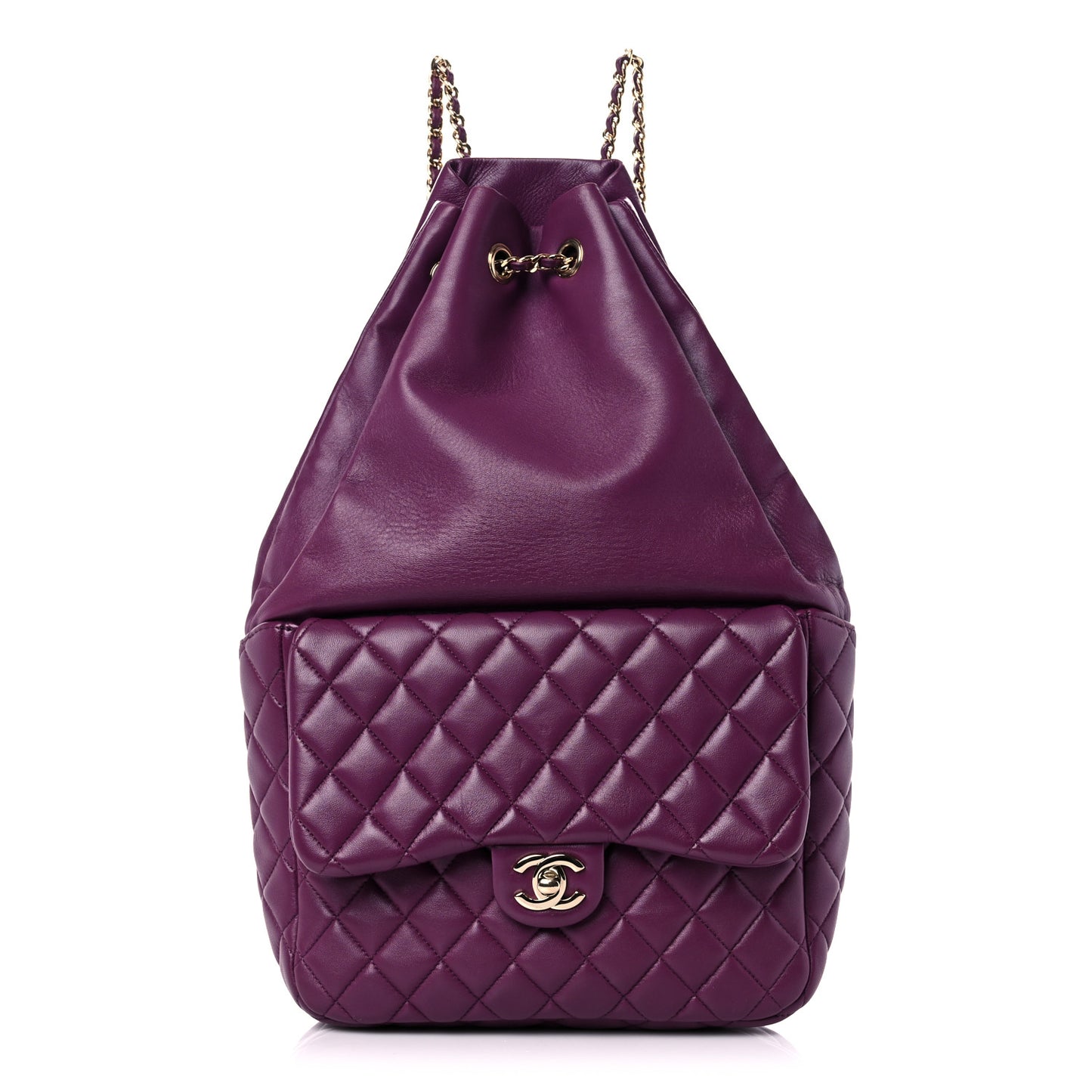 Lambskin Quilted Large in Seoul Backpack Purple