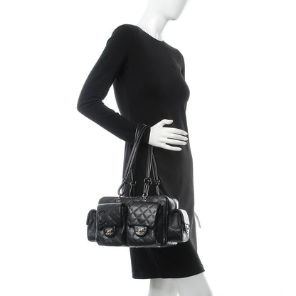 Chanel Calfskin Quilted Small Cambon Multipocket Reporter Black 2 of 10