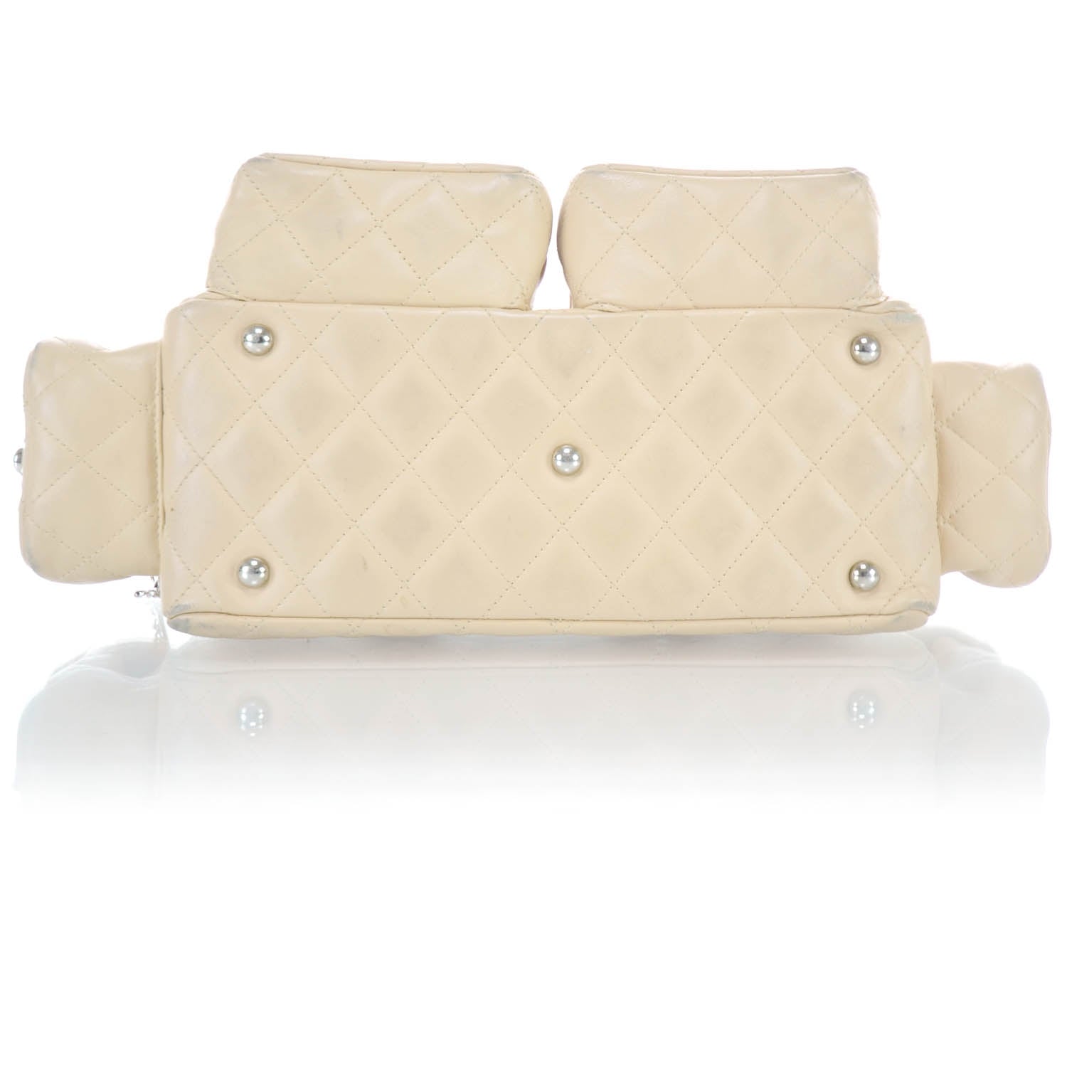 Chanel Calfskin Quilted Small Cambon Multipocket Reporter Beige 5 of 11