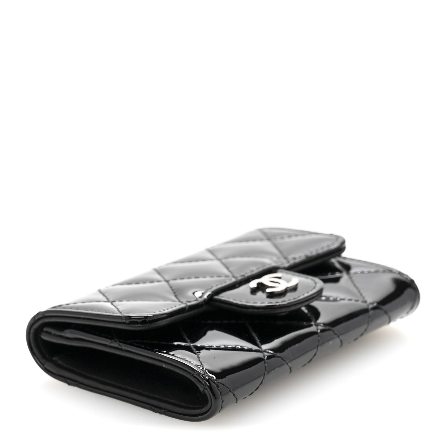 Chanel Patent Quilted Flap Card Holder Black 4 of 11