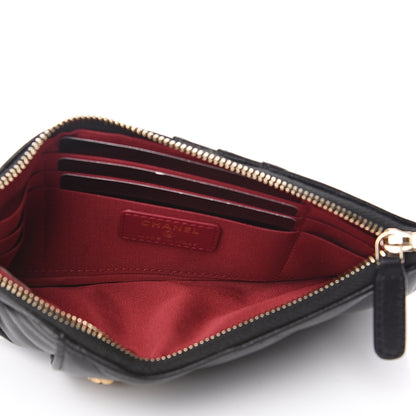 Chanel Goatskin Quilted 19 Flat Wallet Pouch Black 4 of 8