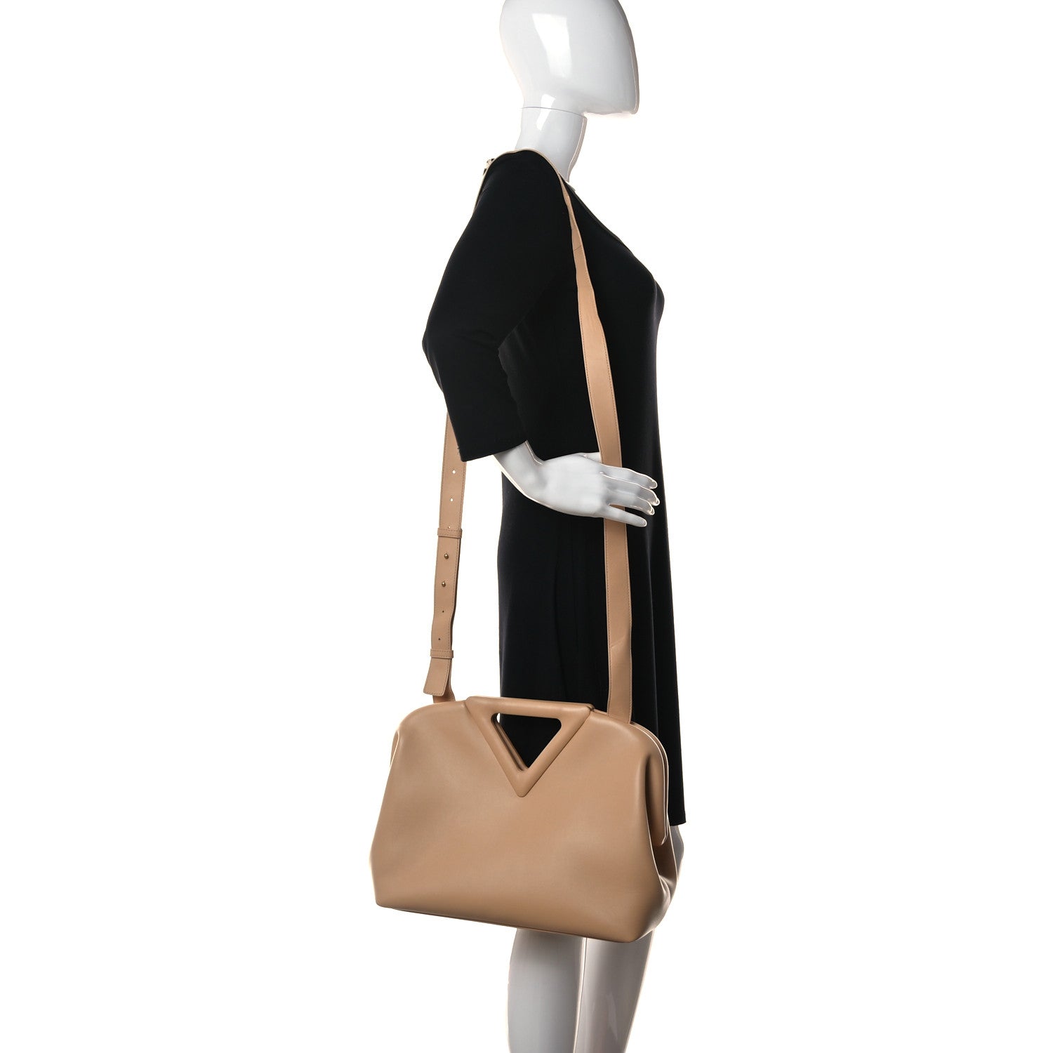 Bottega Veneta Calfskin Large The Point Triangle Bag Almond 2 of 12