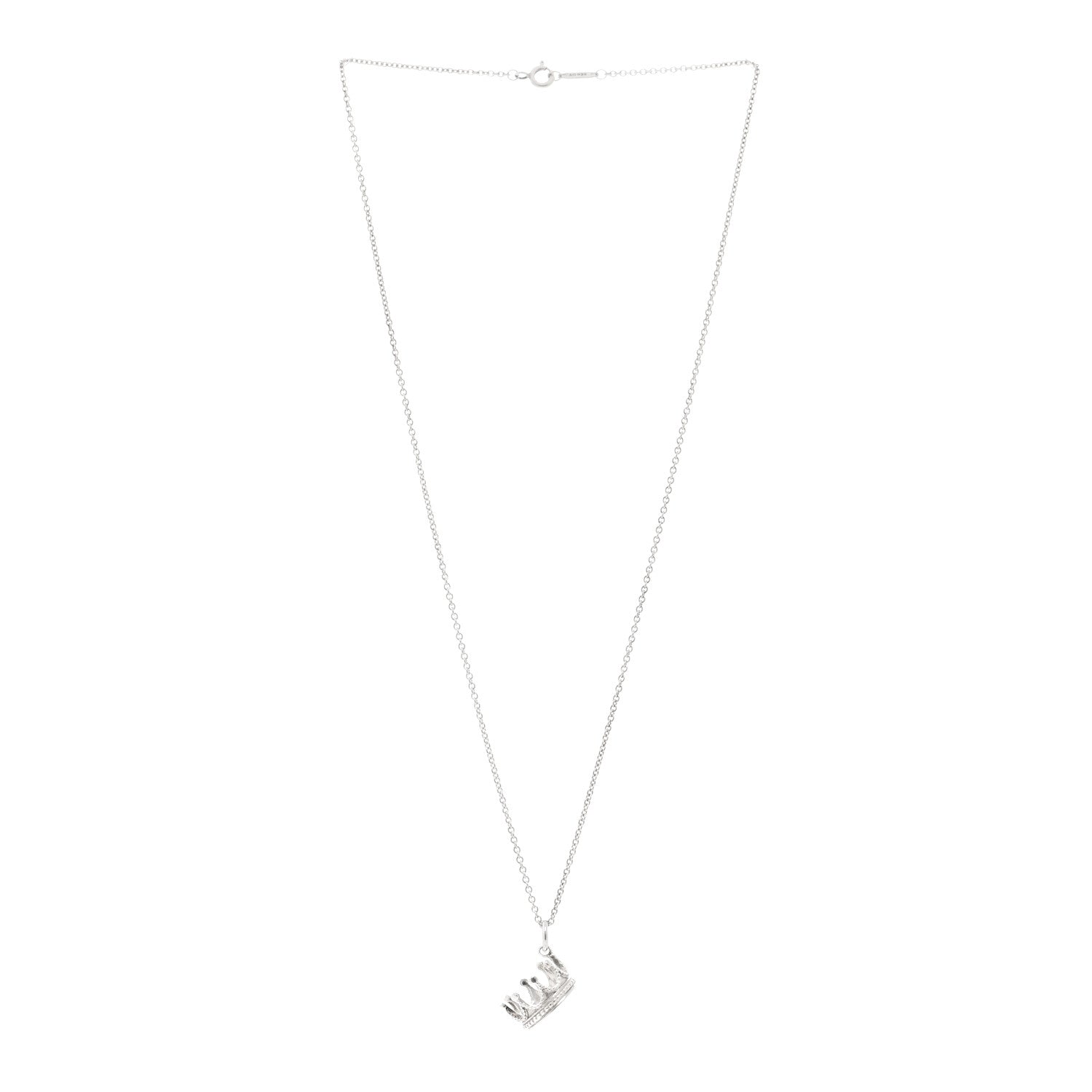 Tiffany Sterling Silver Crown Charm Necklace 3 of 5