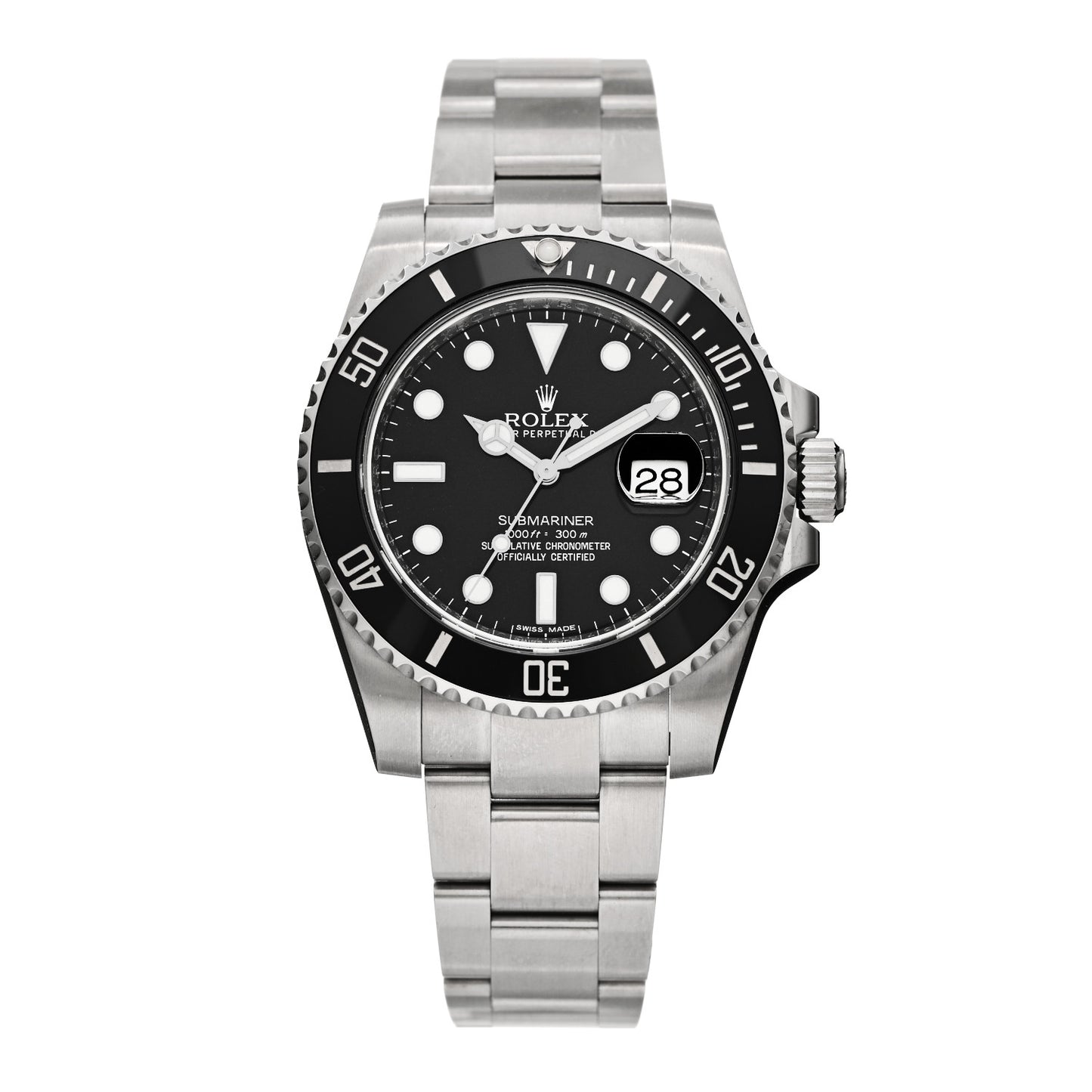 Stainless Steel 40mm Oyster Perpetual Submariner Date Watch Black 116610LN