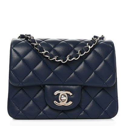 Chanel Lambskin Quilted Mini Square Flap Navy 1 of 10