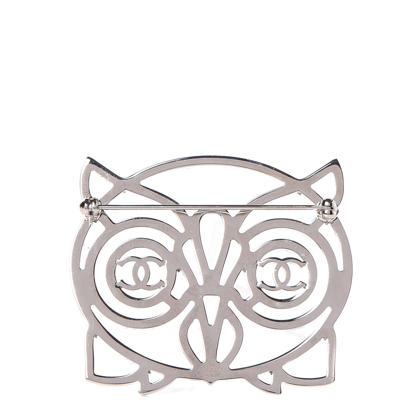 Strass Crystal Owl CC Brooch Purple Ruthenium