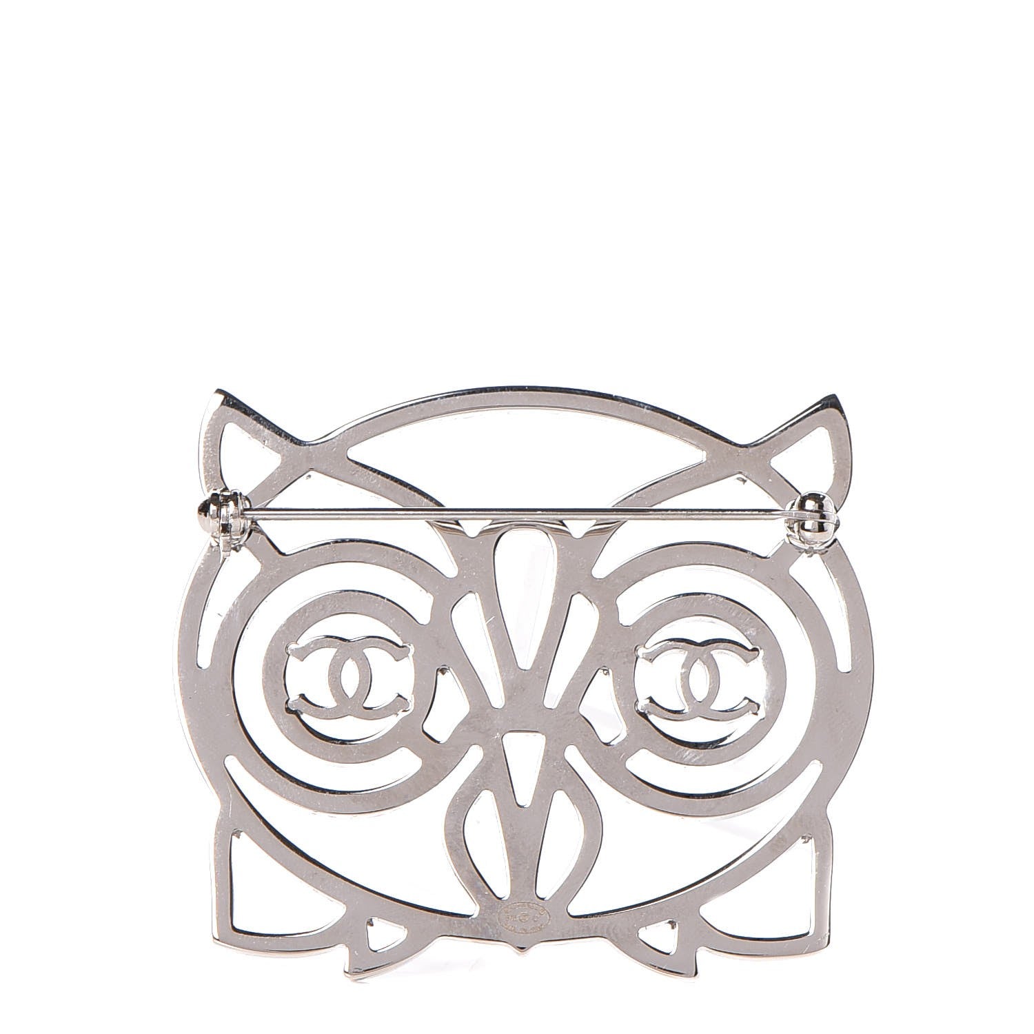 Chanel Strass Crystal Owl CC Brooch Purple Ruthenium 3 of 5