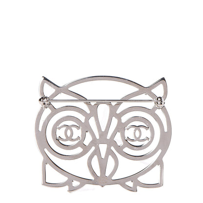Chanel Strass Crystal Owl CC Brooch Purple Ruthenium 3 of 5