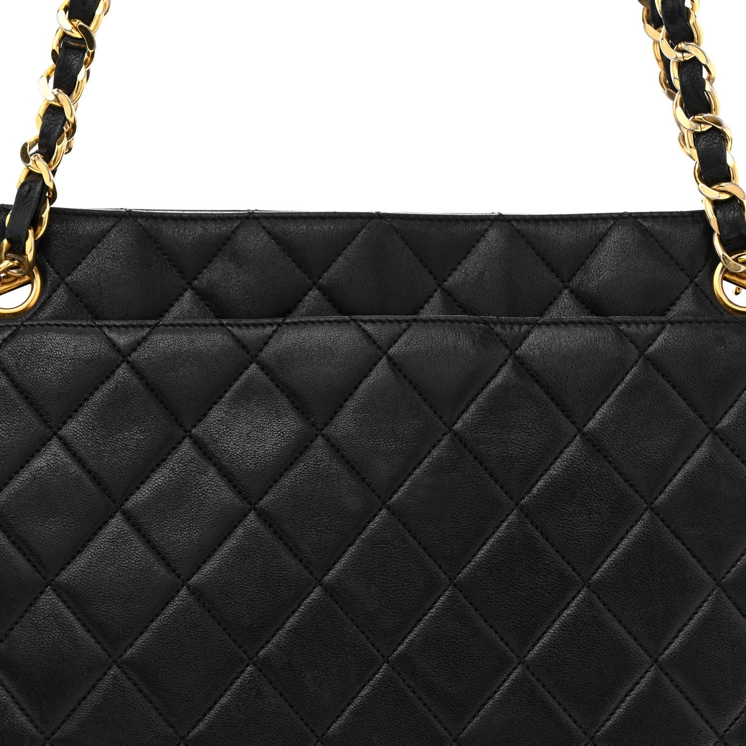 Chanel Lambskin Quilted Shopping Tote Black 8 of 18