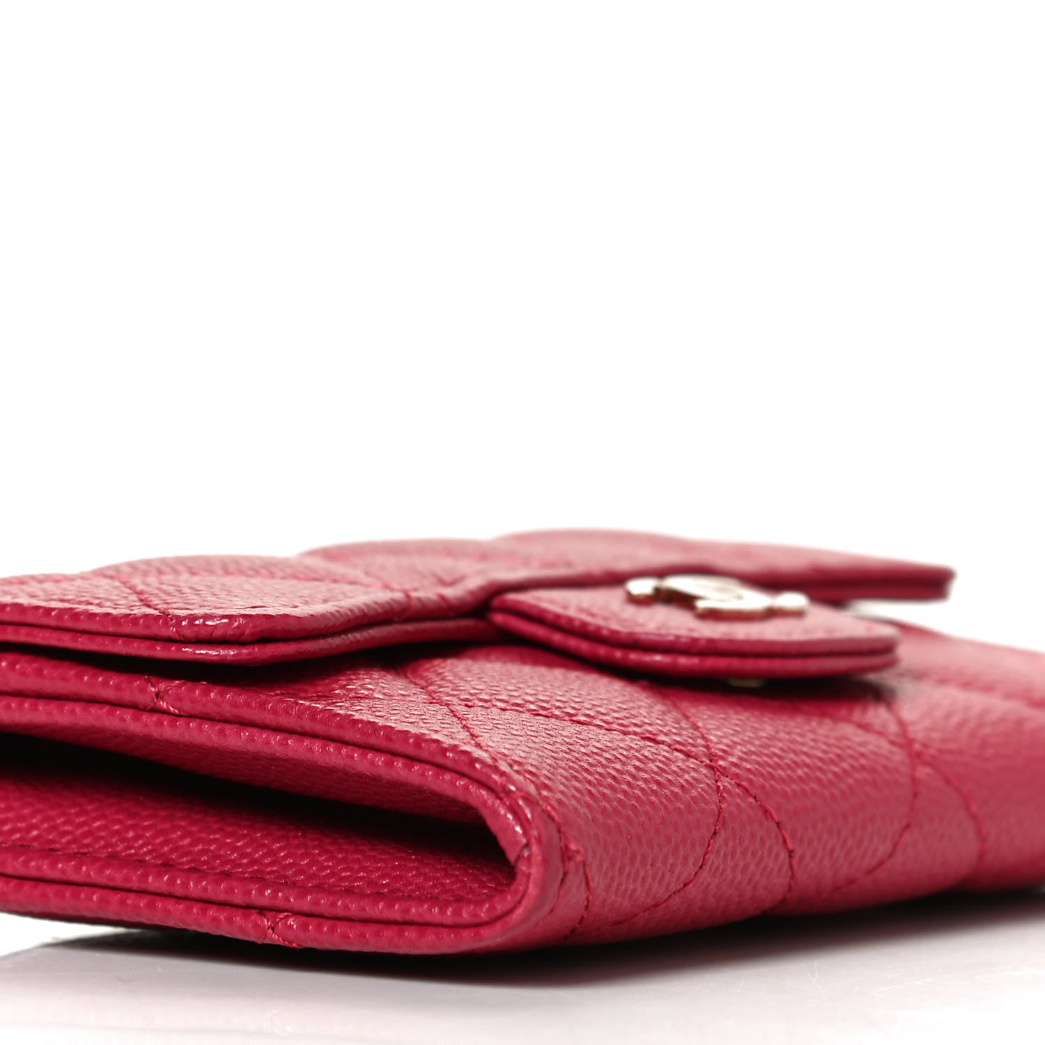 Chanel Caviar Quilted Flap Card Holder Wallet Dark Pink 8 of 12