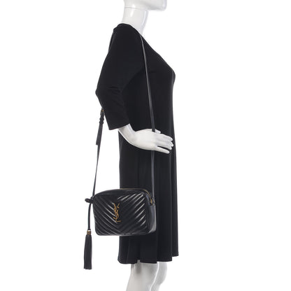Saint Laurent Calfskin Matelasse Monogram Lou Camera Bag Black 2 of 9