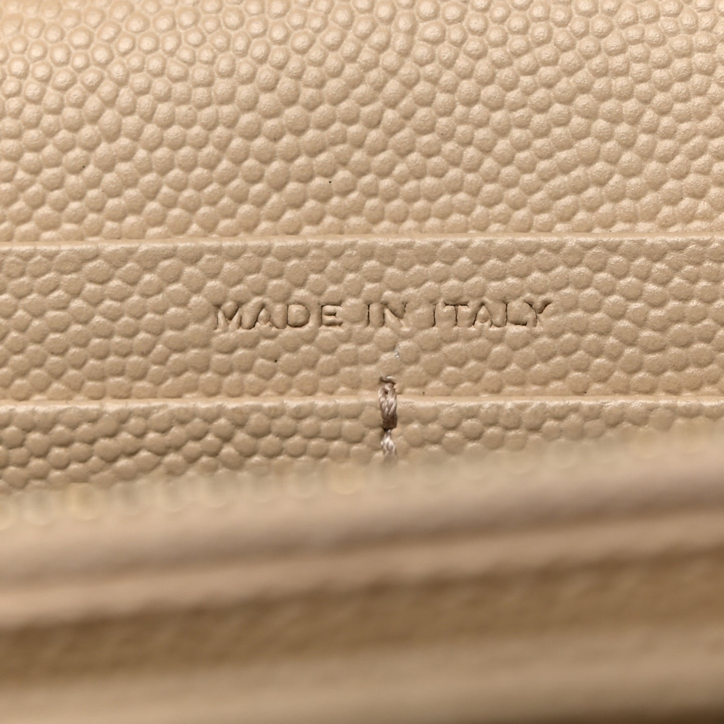 Grain De Poudre Matelasse Chevron Monogram Chain Wallet Deep Beige