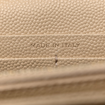 Saint Laurent Grain De Poudre Matelasse Chevron Monogram Chain Wallet Deep Beige 7 of 11