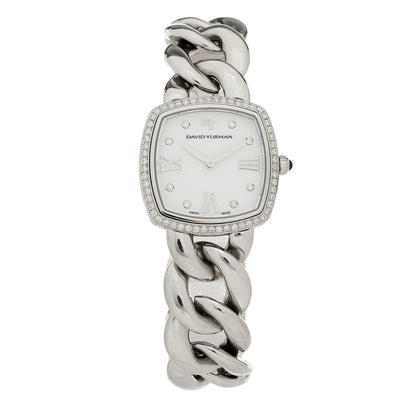 David Yurman Stainless Steel Diamond Bezel 27mm Albion Quartz Watch White 1 of 4