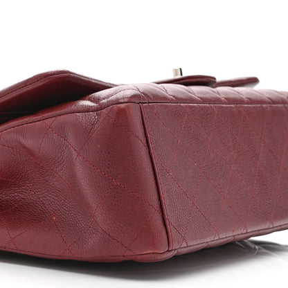 Chanel Caviar Quilted Maxi Double Flap Dark Red 9 of 10