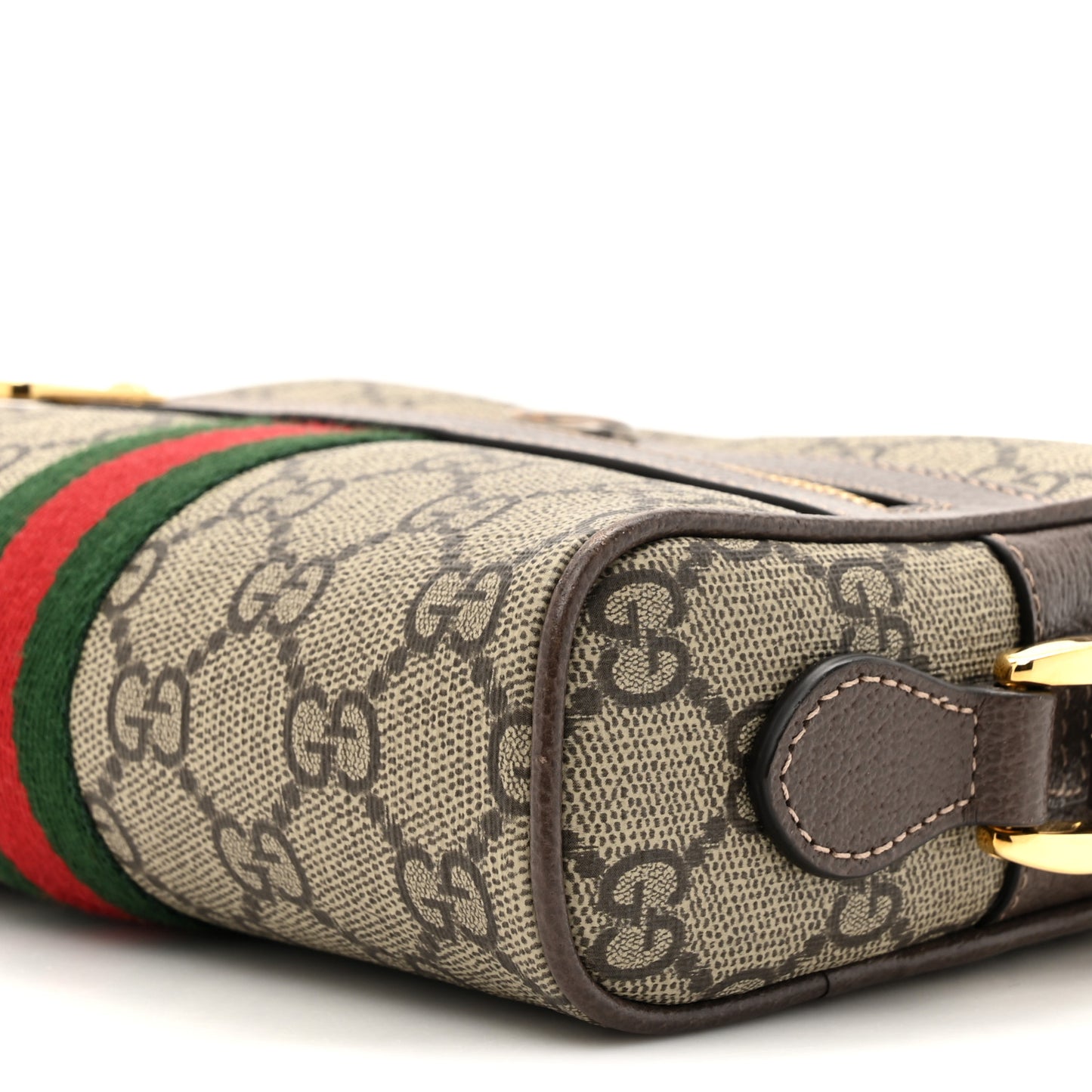 GG Supreme Monogram Web Mini Ophidia Shoulder Bag Brown