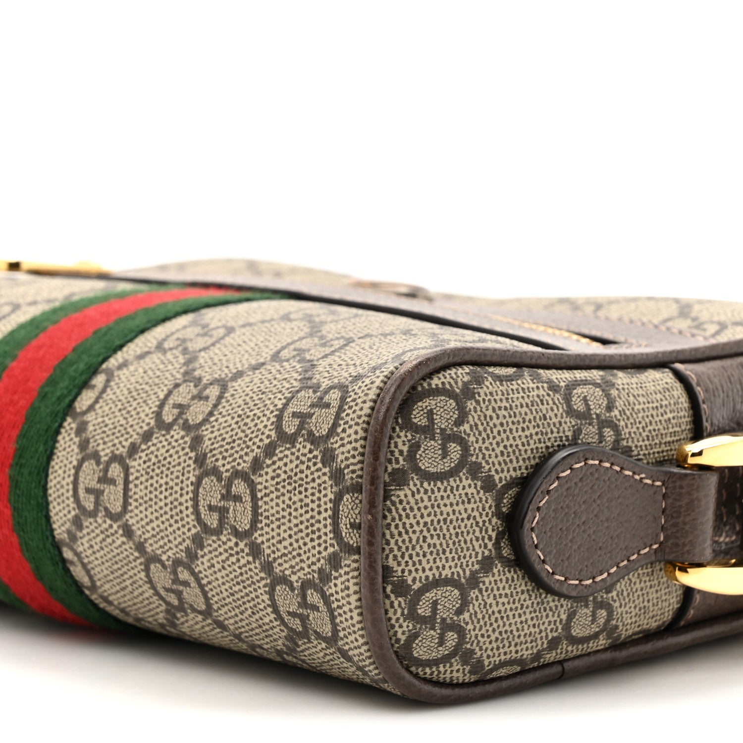 Gucci GG Supreme Monogram Web Mini Ophidia Shoulder Bag Brown 9 of 13