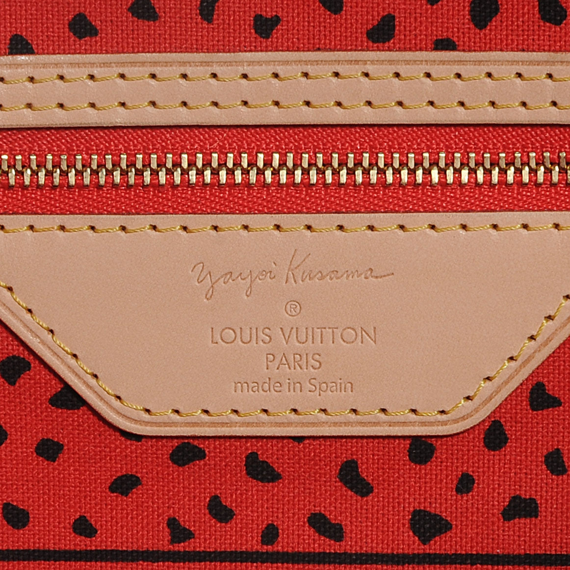 Monogram Kusama Waves Neverfull MM Red