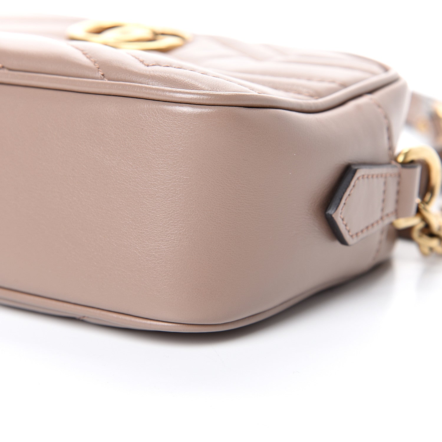 Gucci Calfskin Matelasse Mini GG Marmont Chain Shoulder Bag Porcelain Rose 9 of 9