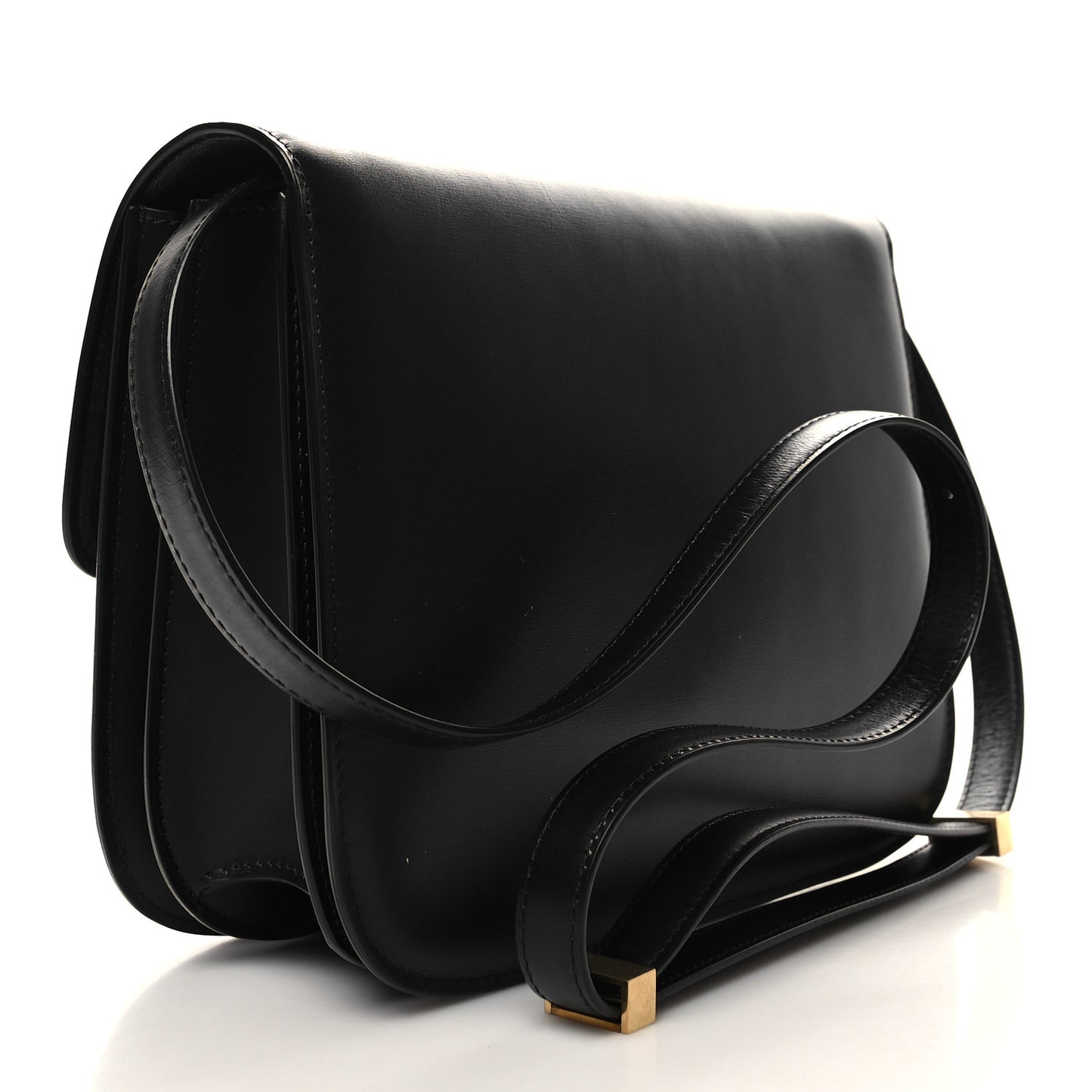 Box Calfskin Medium Classic Box Flap Bag Black