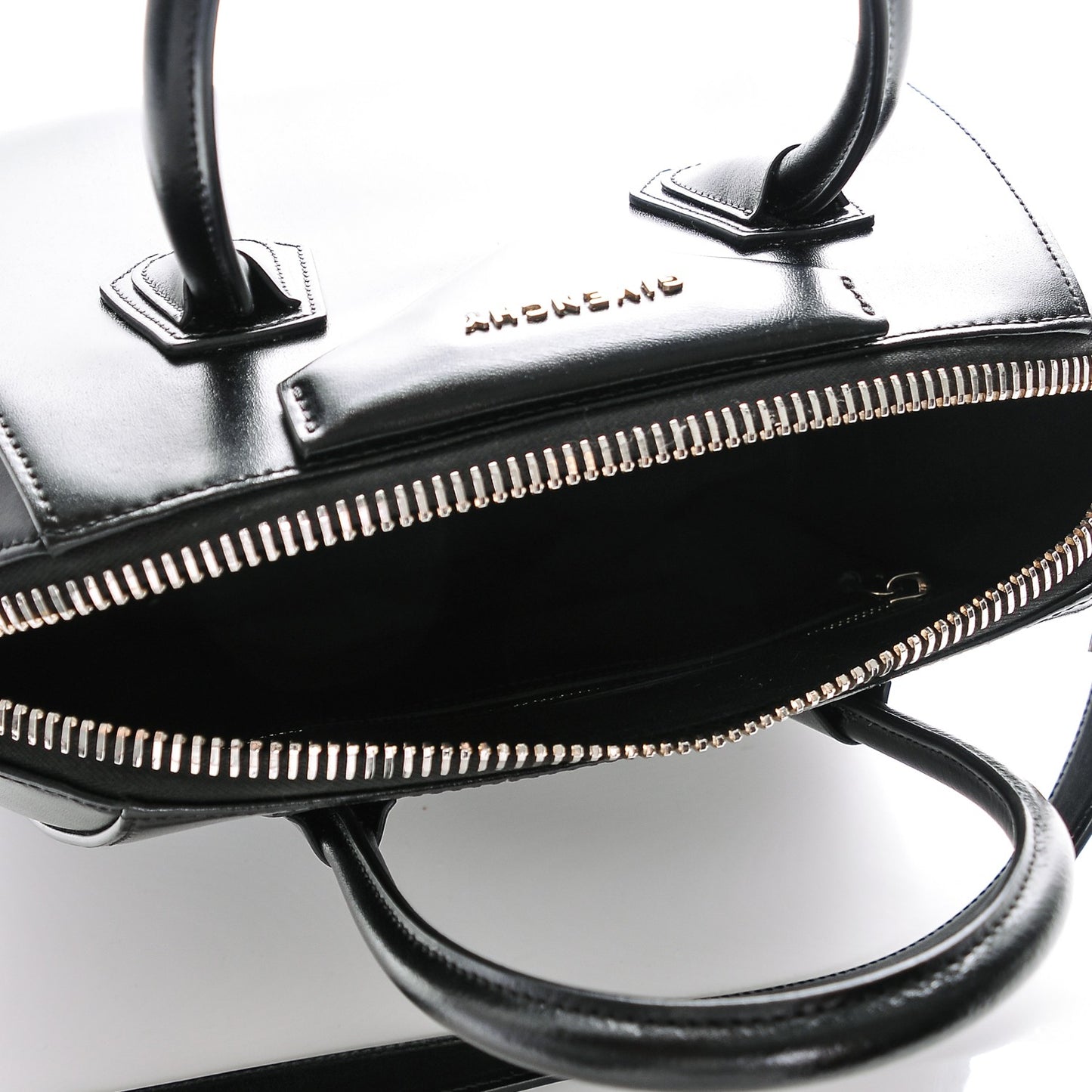Shiny Lord Calfskin Small Antigona Black