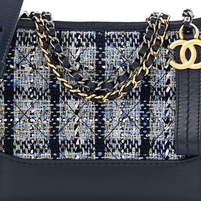 Chanel Tweed Calfskin Small Gabrielle Hobo Blue 8 of 10