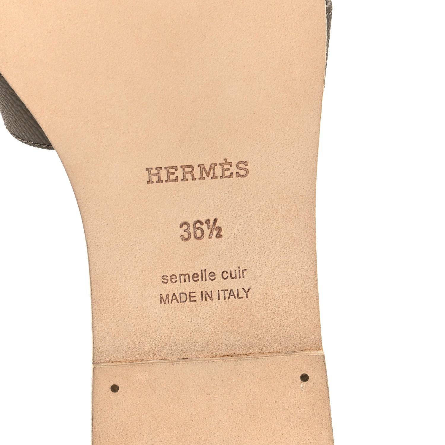 Hermes Epsom Oran Sandals 36.5 Etoupe 6 of 8