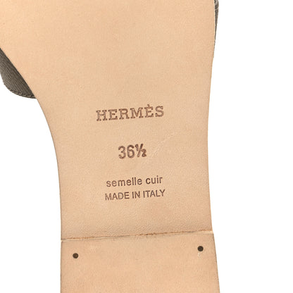 Hermes Epsom Oran Sandals 36.5 Etoupe 6 of 8