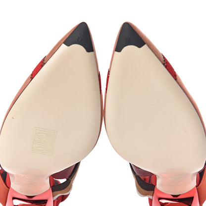 Fendi Technical Mesh Colibri 85mm Slingback Pumps 41 Fragola Mou Fango Ruggine 8 of 9