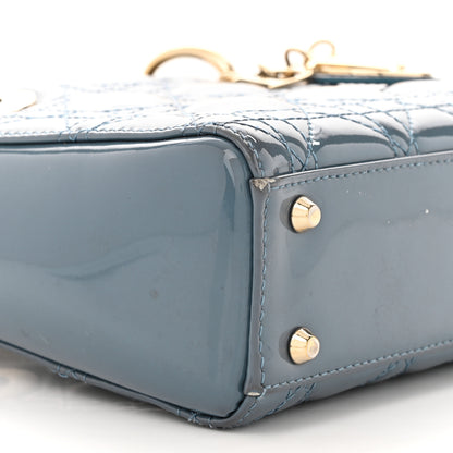 Christian Dior Patent Cannage Mini Lady Dior Light Blue 9 of 12