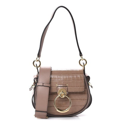 Chloe Calfskin Crocodile Embossed Small Tess Bag Woodrose 1 of 10