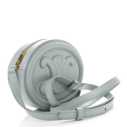 Celine Smooth Calfskin Cuir Small Triomphe Oval Crossbody Purse Ice Blue 3 of 10