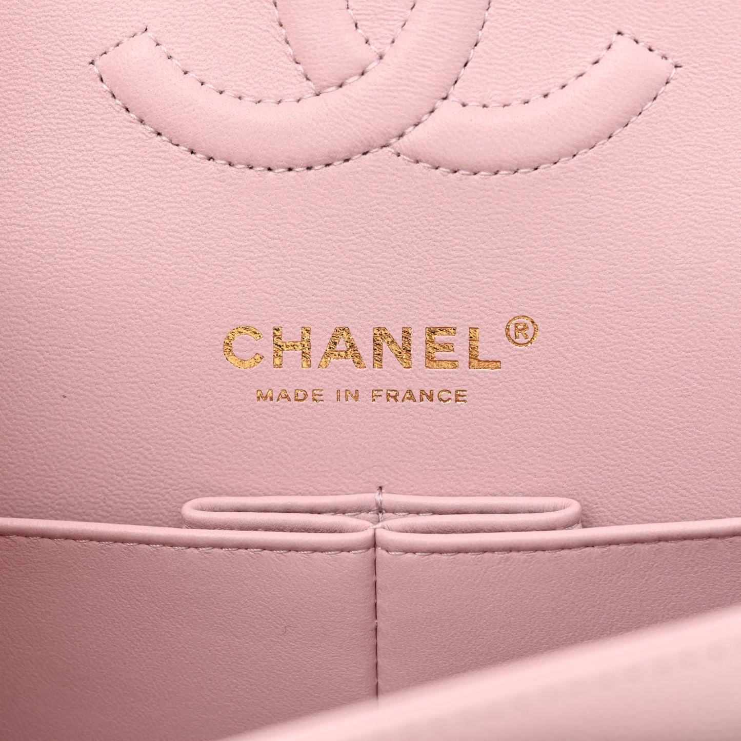 Caviar Quilted Medium Double Flap Light Pink