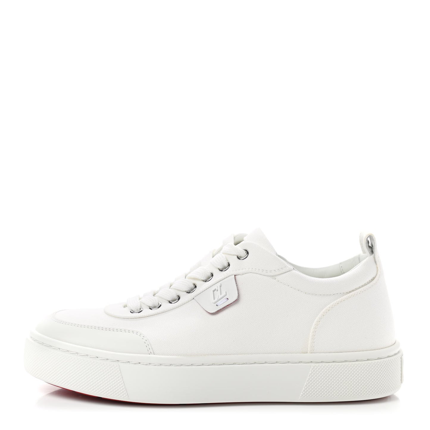 Toile Calfskin Simplerui Flat Sneakers 38.5 White