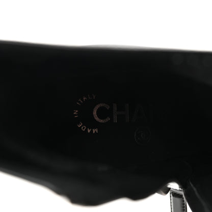 Chanel Shiny Calfskin Patent Cap Toe CC Short Boots 38.5 Black 16 of 20
