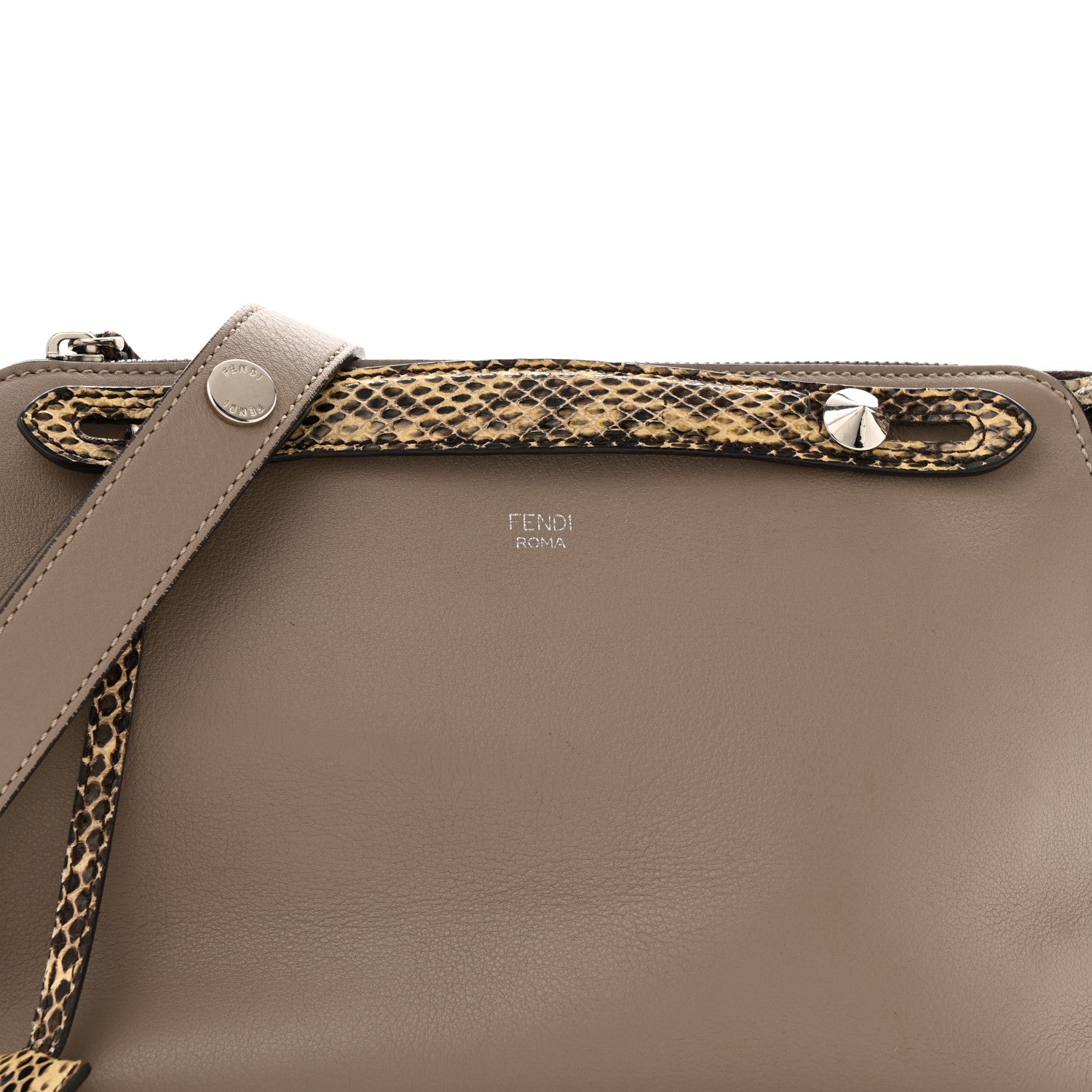 Fendi Vitello Dolce Elaphe Medium By The Way Boston Bag Tortora Multicolor 8 of 14