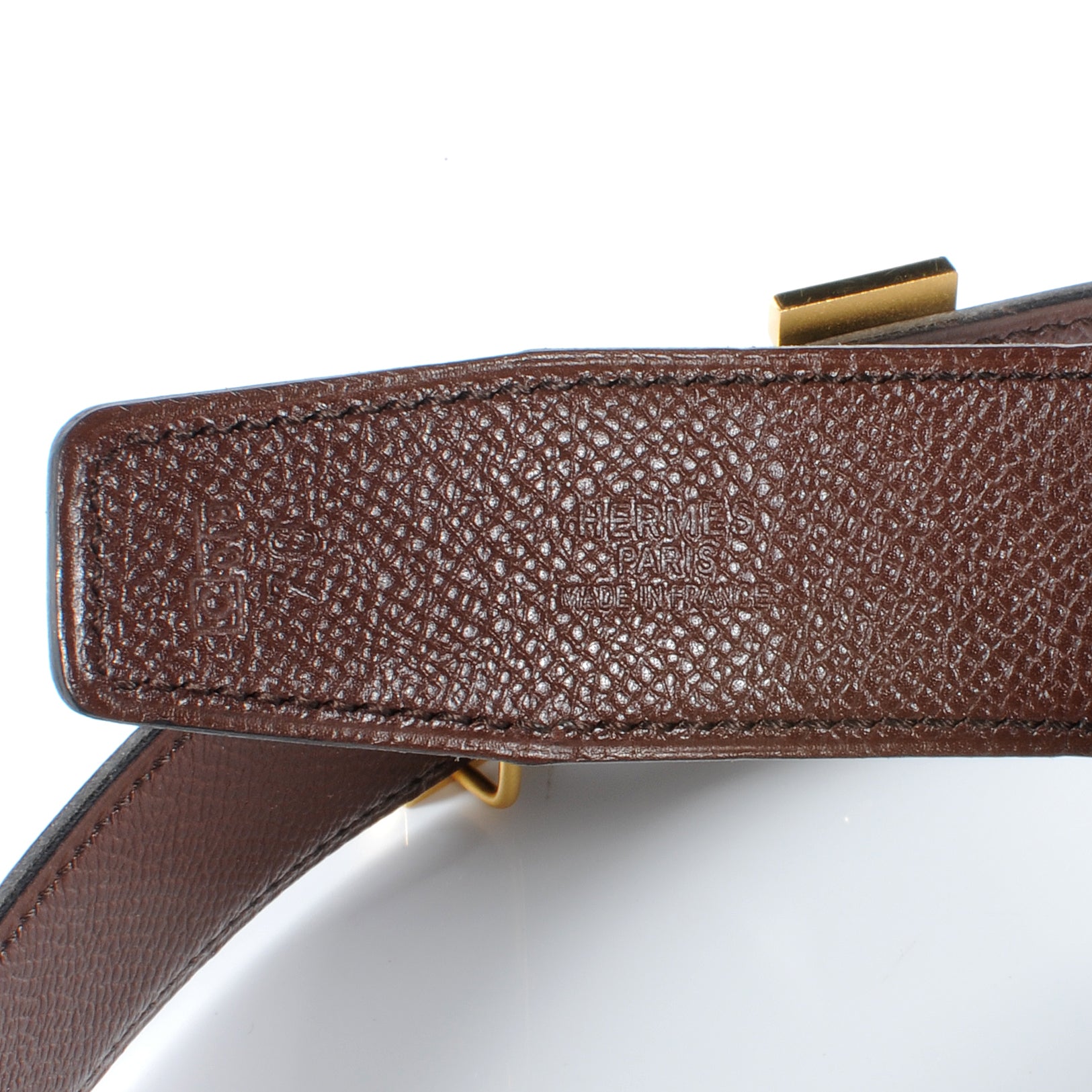 Hermes Box Courchevel Reversible Constance 32mm H Belt Noir Chocolate 70 6 of 8