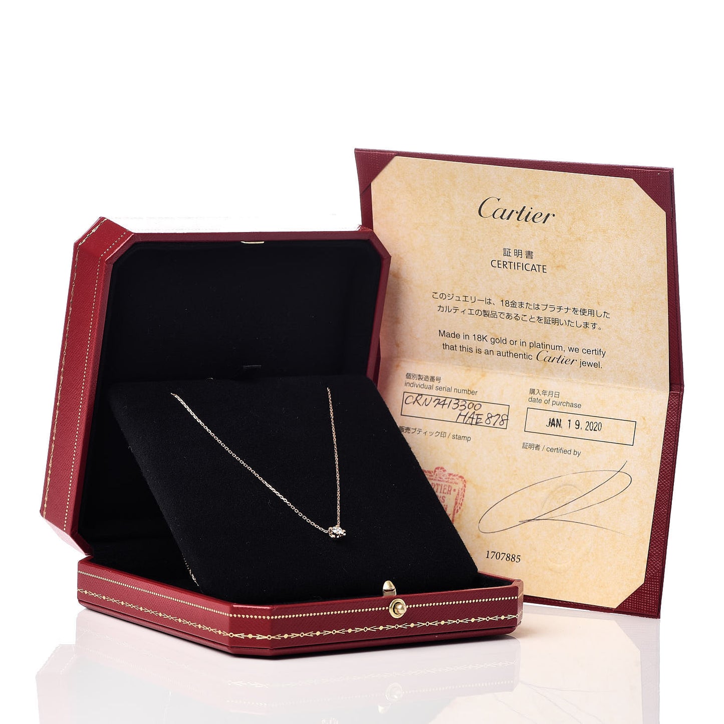 18K Pink Gold Diamond .23ct C De Pendant Necklace
