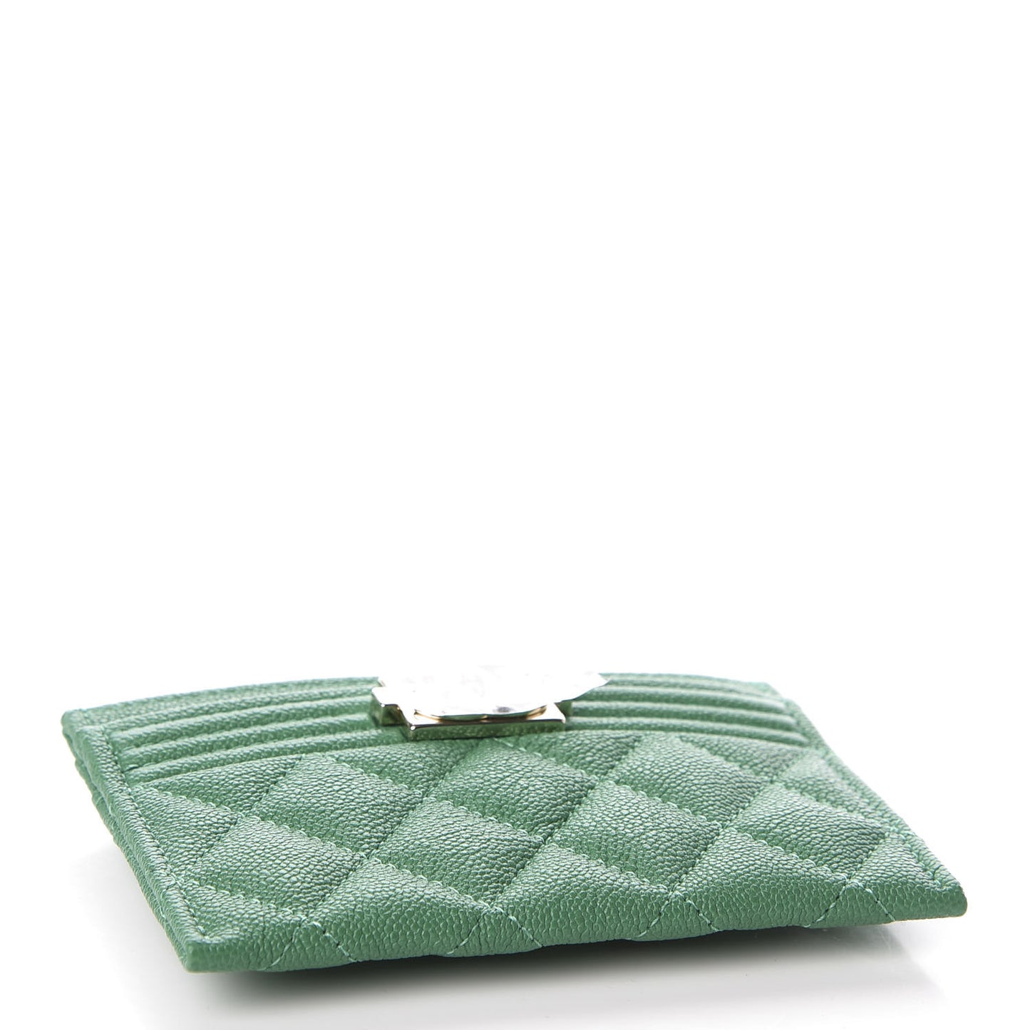 Caviar Quilted Boy Card Holder Green
