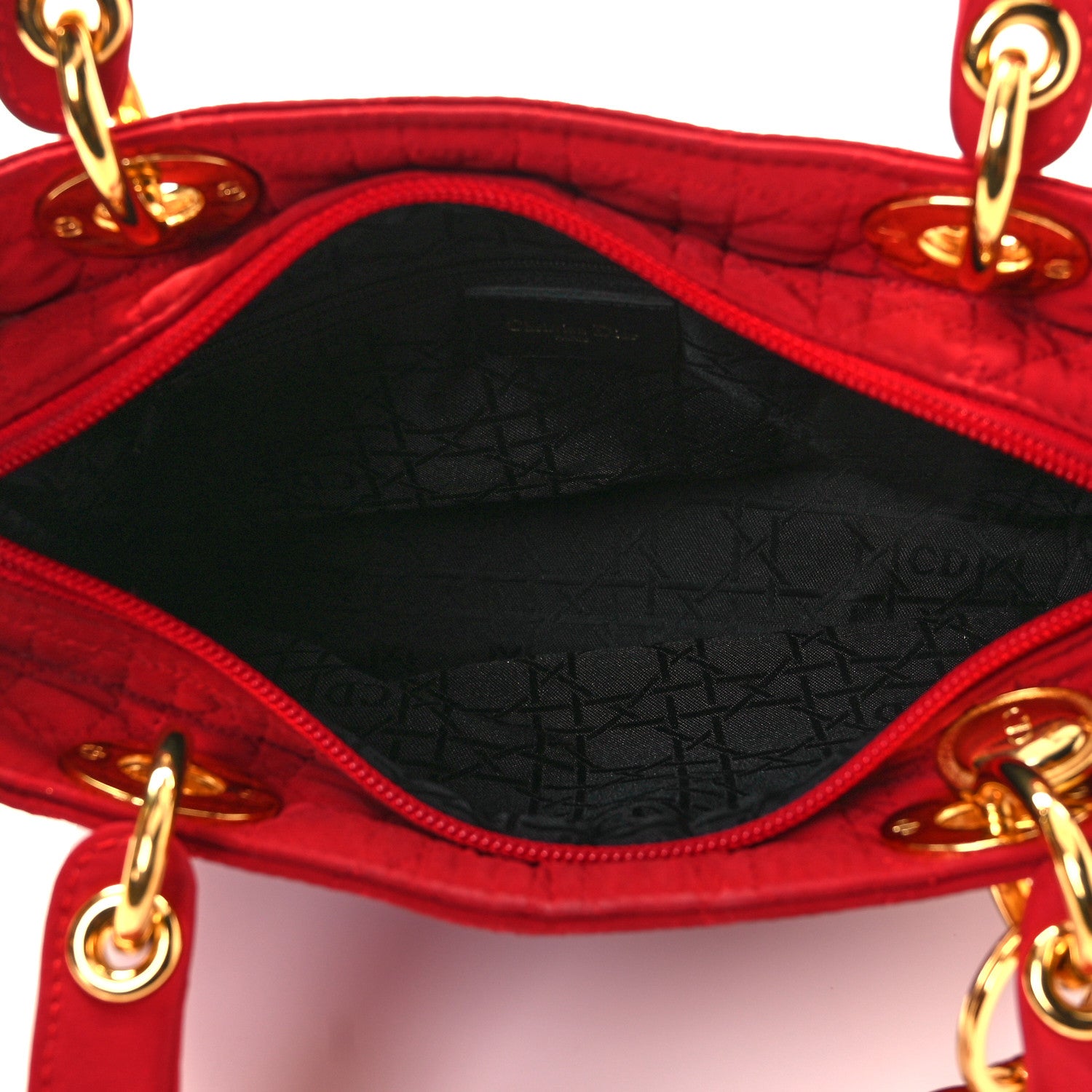 Christian Dior Nylon Cannage Medium Lady Dior Red 5 of 9